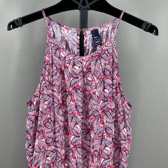 NEW Gap Romper Womens Medium pink purple floral preppy casual summer - Picture 2 of 9